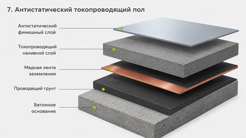Антистатические и токопроводящие наливные полы