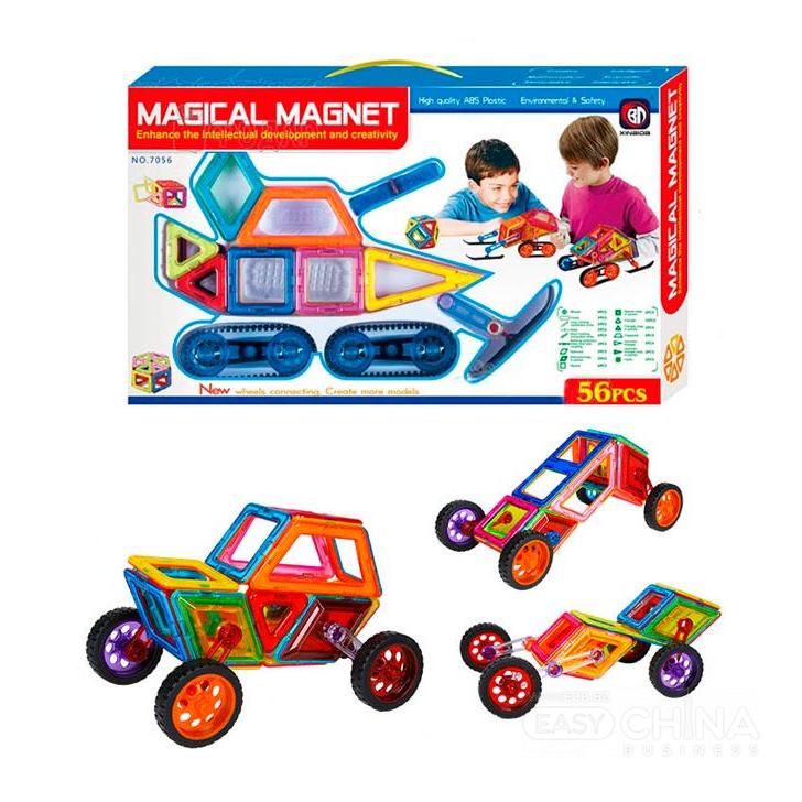 Детский магнитный конструктор Magical Magnet 56 деталей